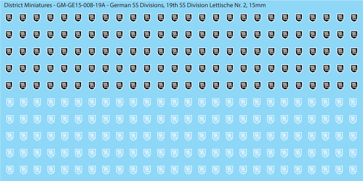 WW2 German SS Divisions, 15mm Decals