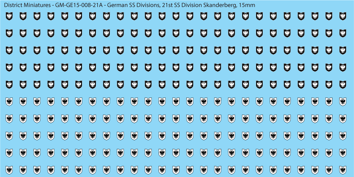 WW2 German SS Divisions, 15mm Decals