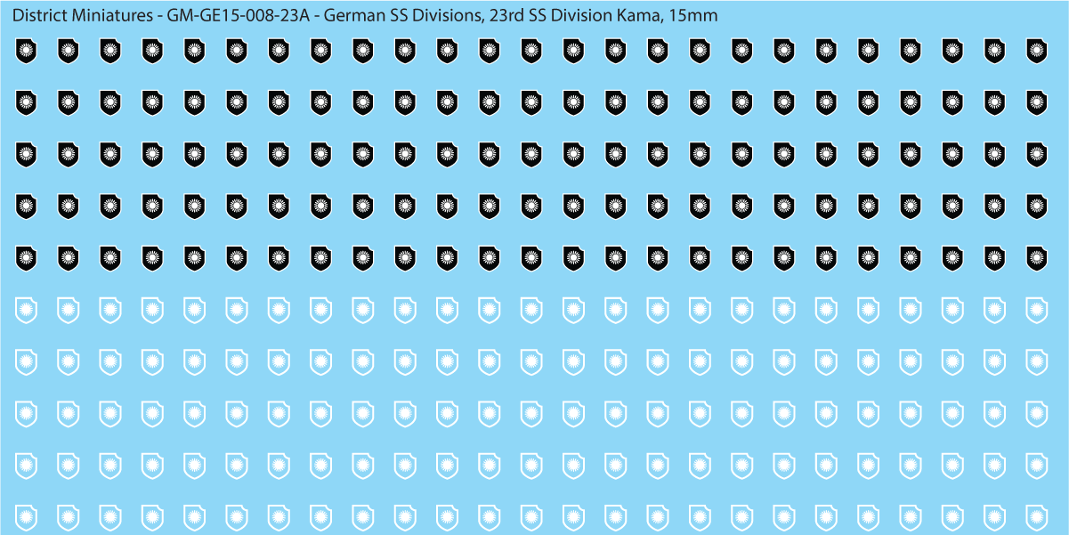 WW2 German SS Divisions, 15mm Decals