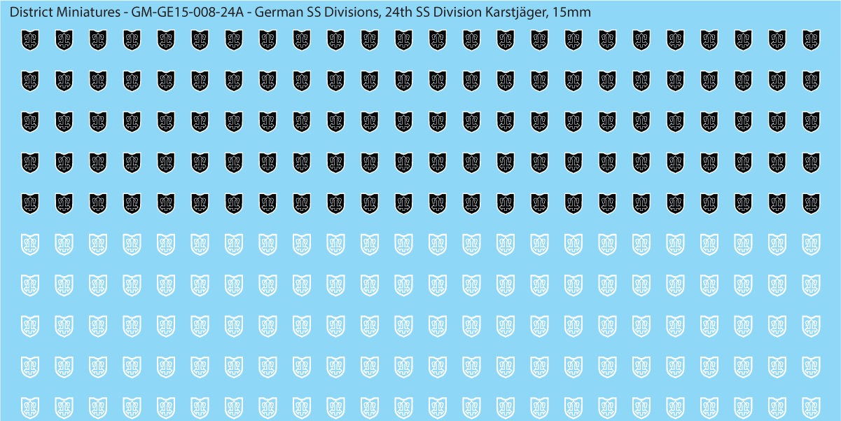WW2 German SS Divisions, 15mm Decals