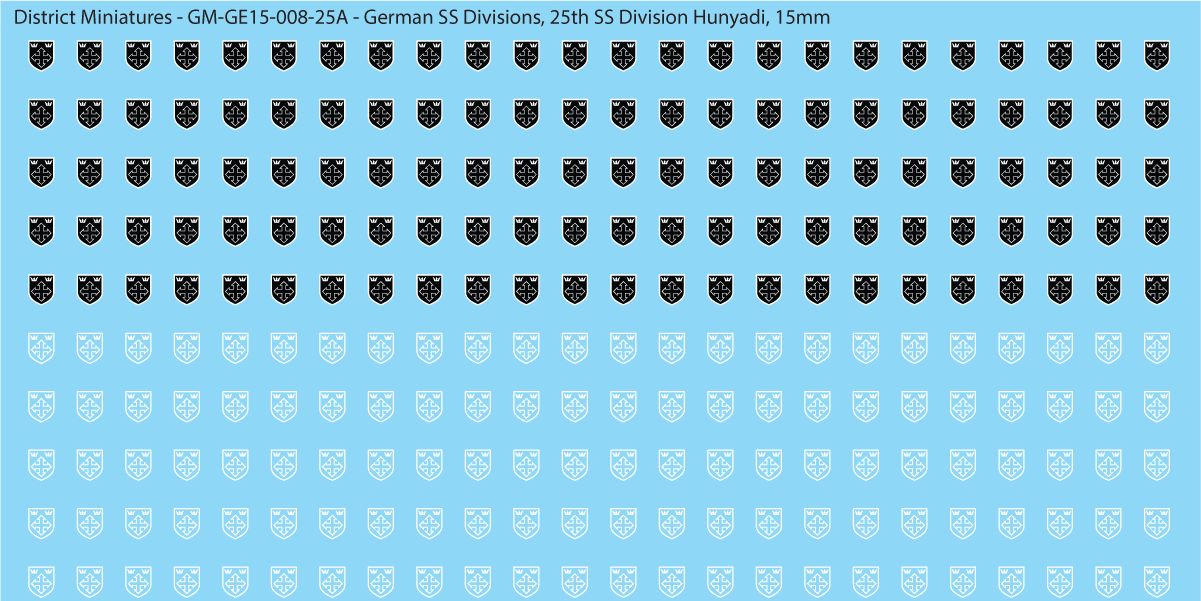WW2 German SS Divisions, 15mm Decals