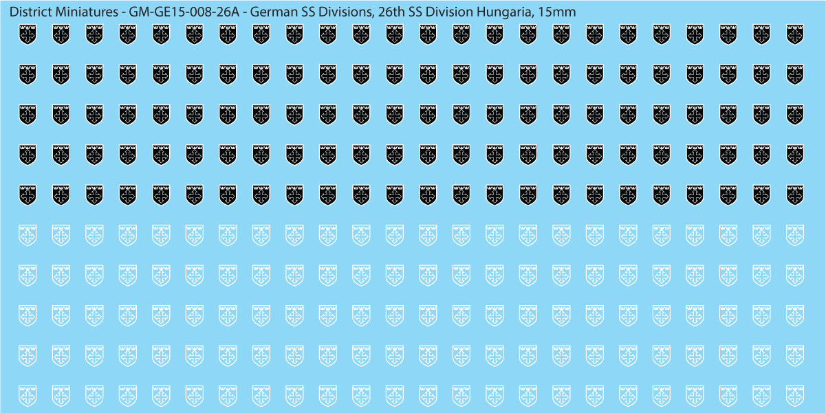 WW2 German SS Divisions, 15mm Decals