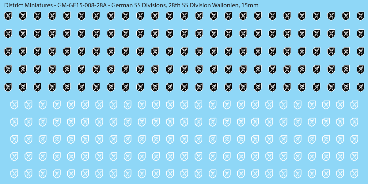 WW2 German SS Divisions, 15mm Decals