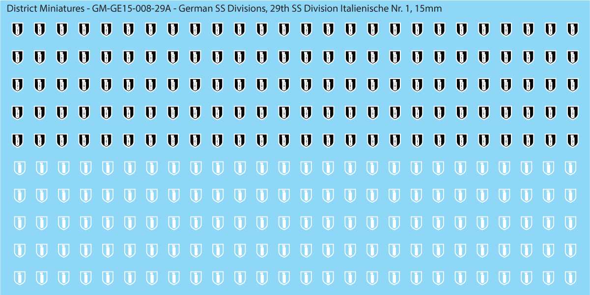 WW2 German SS Divisions, 15mm Decals
