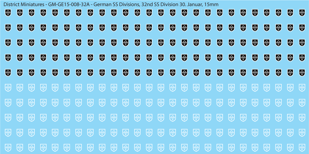 WW2 German SS Divisions, 15mm Decals
