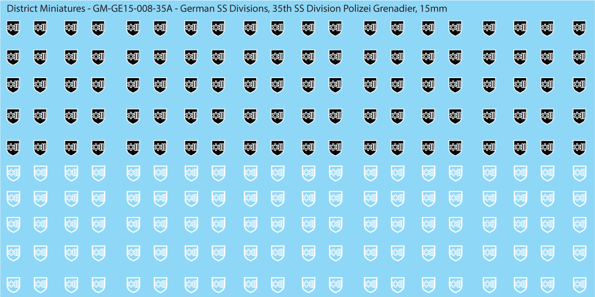 WW2 German SS Divisions, 15mm Decals