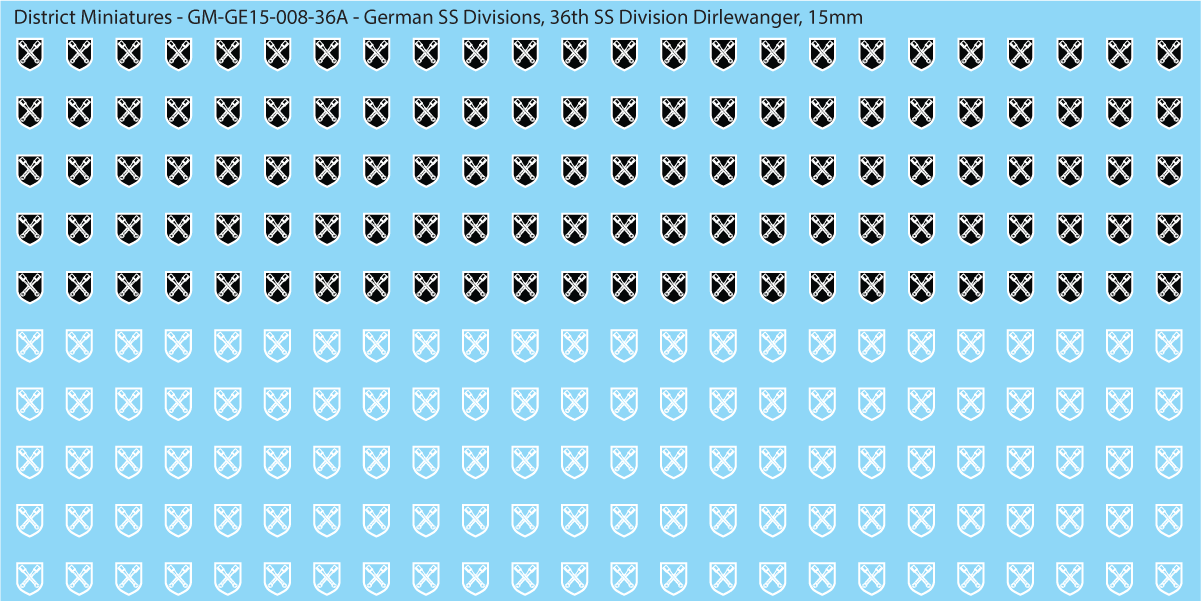 WW2 German SS Divisions, 15mm Decals