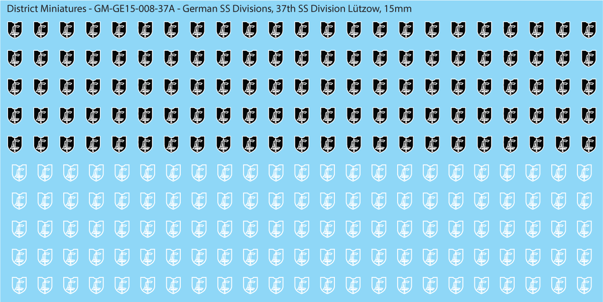 WW2 German SS Divisions, 15mm Decals