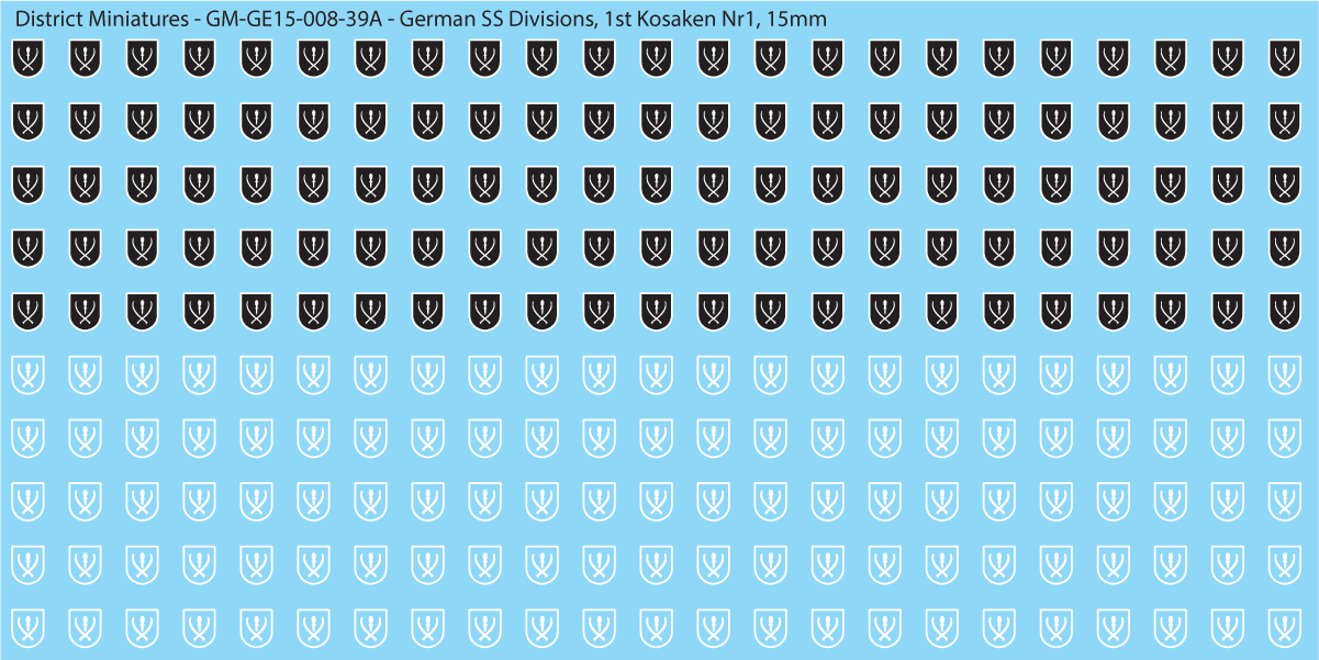 WW2 German SS Divisions, 15mm Decals