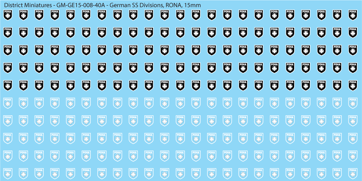 WW2 German SS Divisions, 15mm Decals