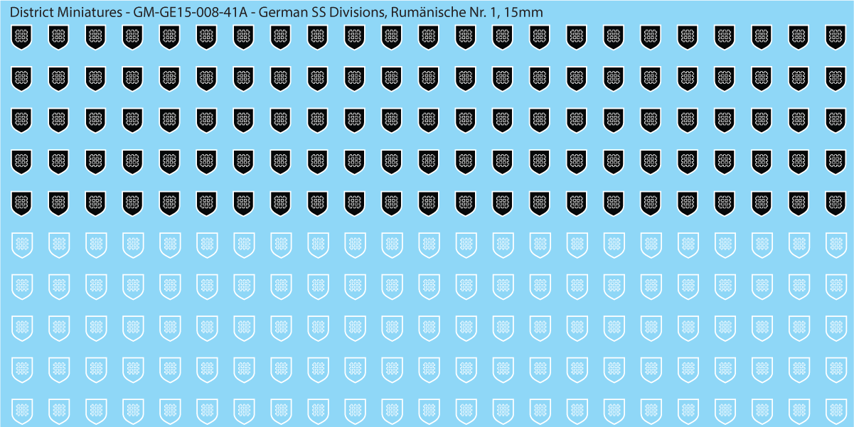 WW2 German SS Divisions, 15mm Decals