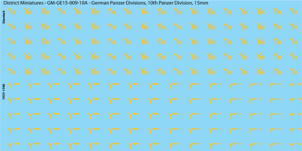 WW2 German Wehrmacht Panzer Divisions, 15mm Decals