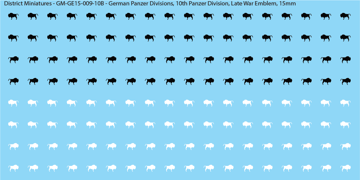 WW2 German Wehrmacht Panzer Divisions, 15mm Decals