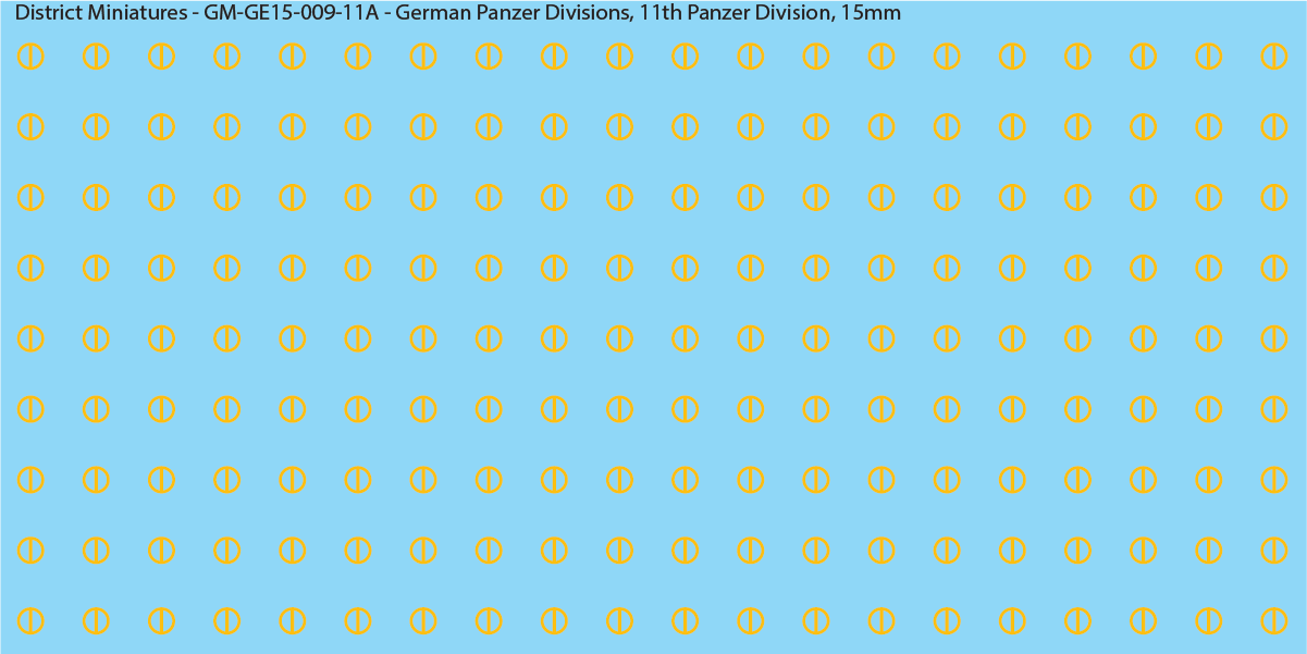 WW2 German Wehrmacht Panzer Divisions, 15mm Decals