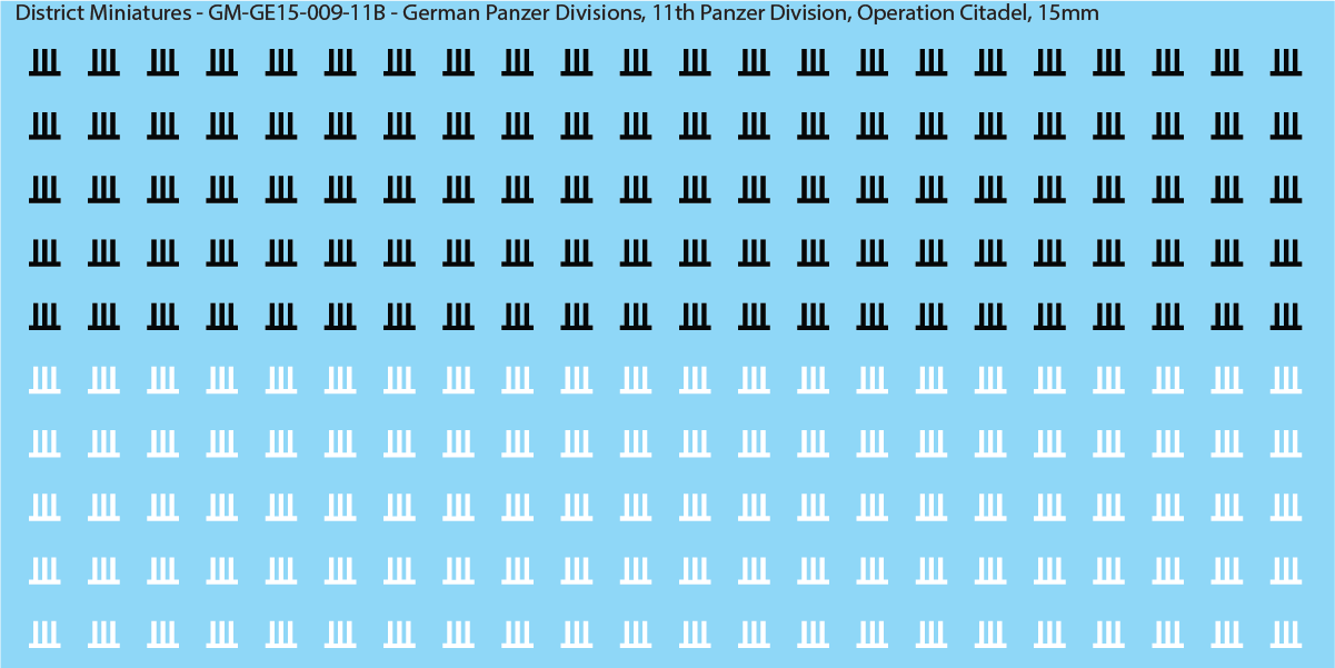 WW2 German Wehrmacht Panzer Divisions, 15mm Decals