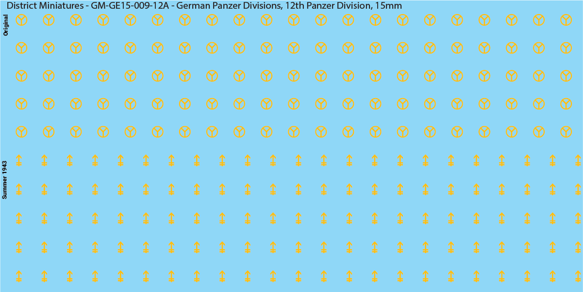 WW2 German Wehrmacht Panzer Divisions, 15mm Decals