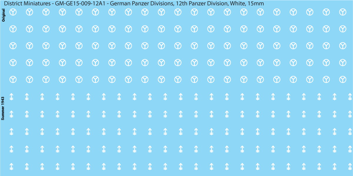 WW2 German Wehrmacht Panzer Divisions, 15mm Decals