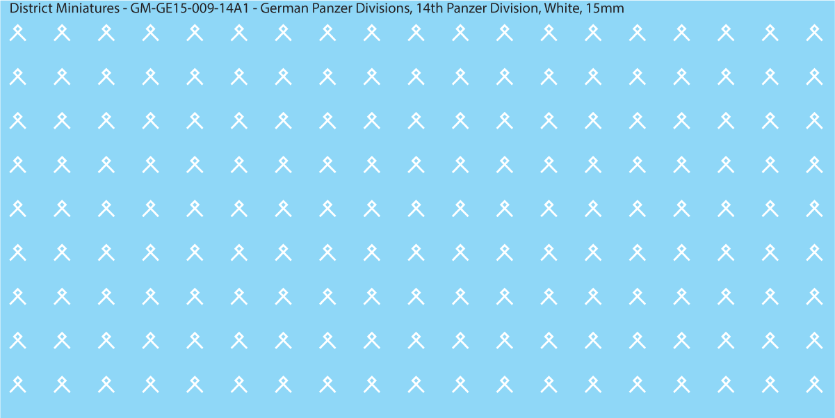 WW2 German Wehrmacht Panzer Divisions, 15mm Decals