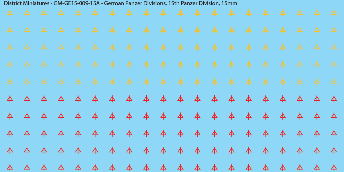 WW2 German Wehrmacht Panzer Divisions, 15mm Decals