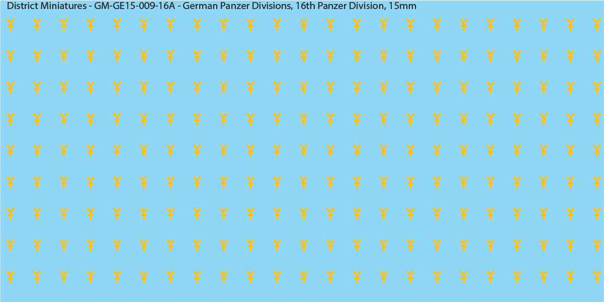 WW2 German Wehrmacht Panzer Divisions, 15mm Decals