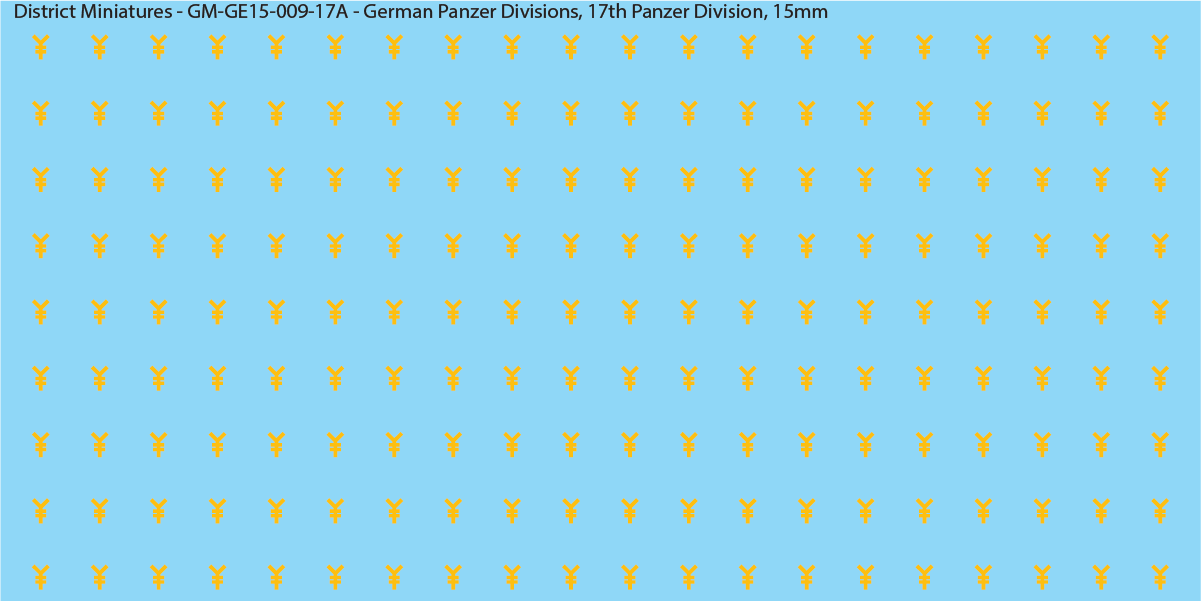 WW2 German Wehrmacht Panzer Divisions, 15mm Decals