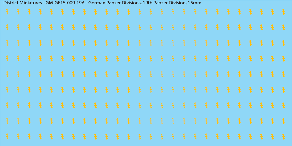 WW2 German Wehrmacht Panzer Divisions, 15mm Decals