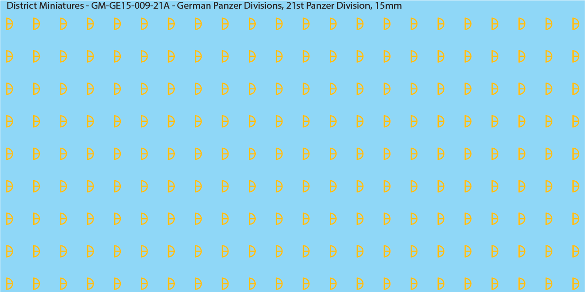 WW2 German Wehrmacht Panzer Divisions, 15mm Decals