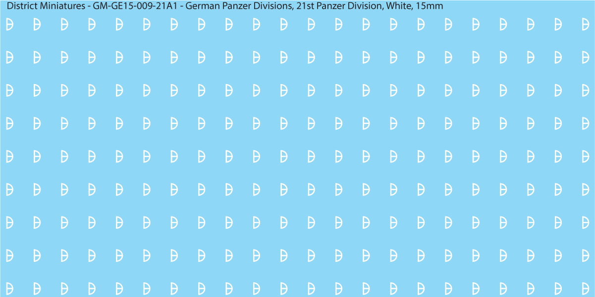 WW2 German Wehrmacht Panzer Divisions, 15mm Decals