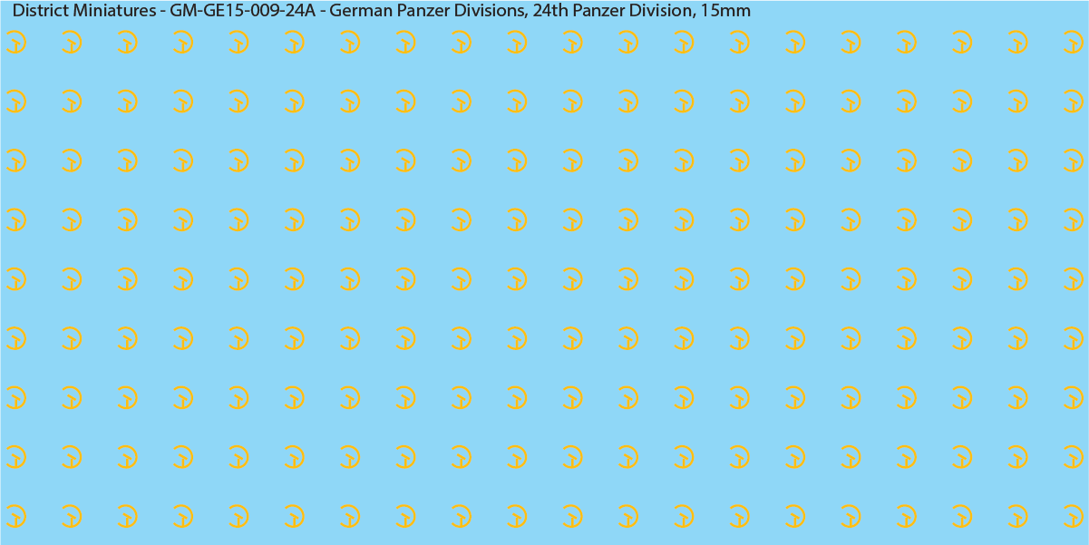 WW2 German Wehrmacht Panzer Divisions, 15mm Decals