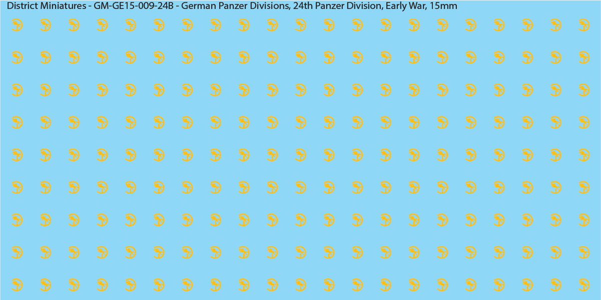 WW2 German Wehrmacht Panzer Divisions, 15mm Decals