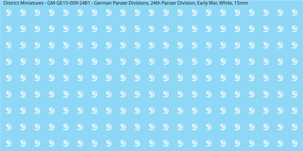 WW2 German Wehrmacht Panzer Divisions, 15mm Decals