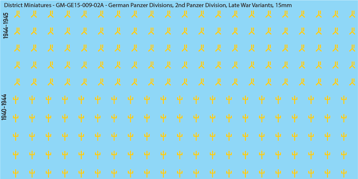 WW2 German Wehrmacht Panzer Divisions, 15mm Decals