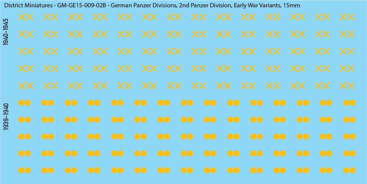 WW2 German Wehrmacht Panzer Divisions, 15mm Decals