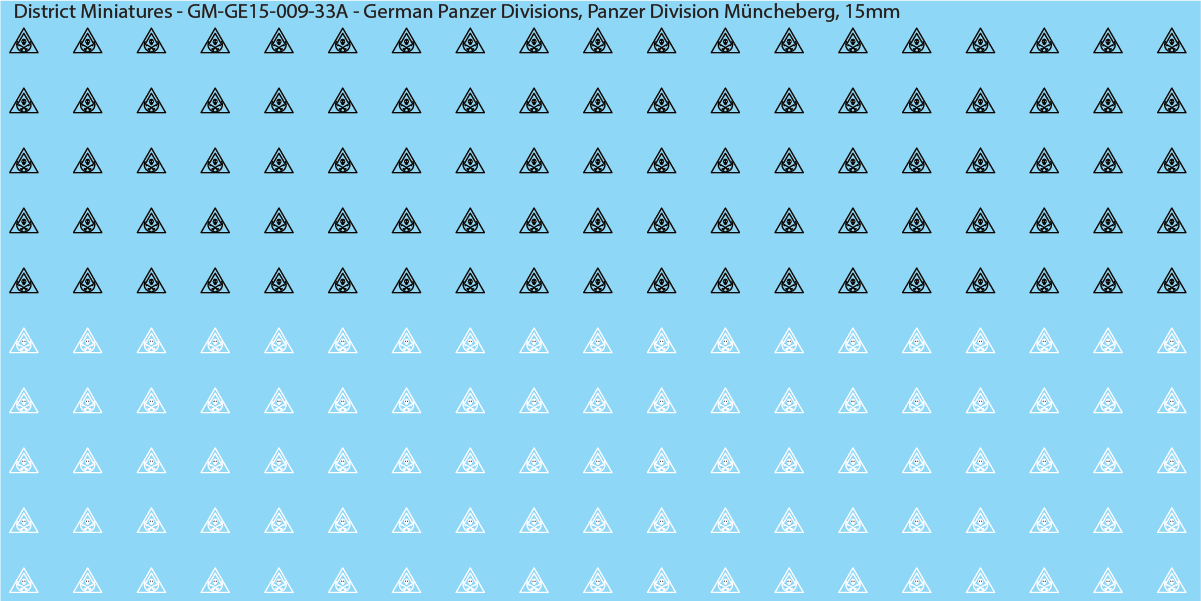 WW2 German Wehrmacht Panzer Divisions, 15mm Decals