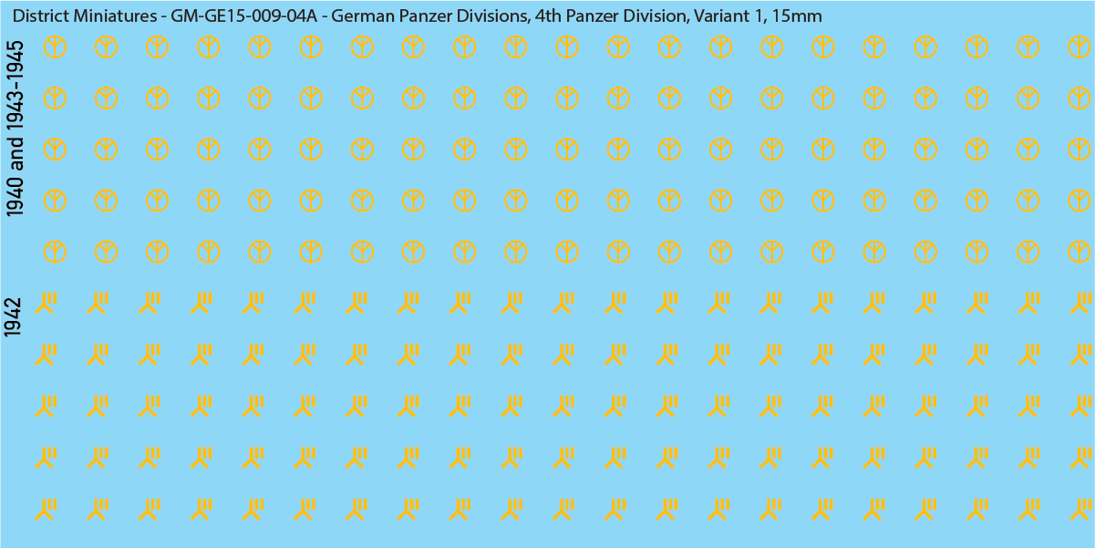 WW2 German Wehrmacht Panzer Divisions, 15mm Decals