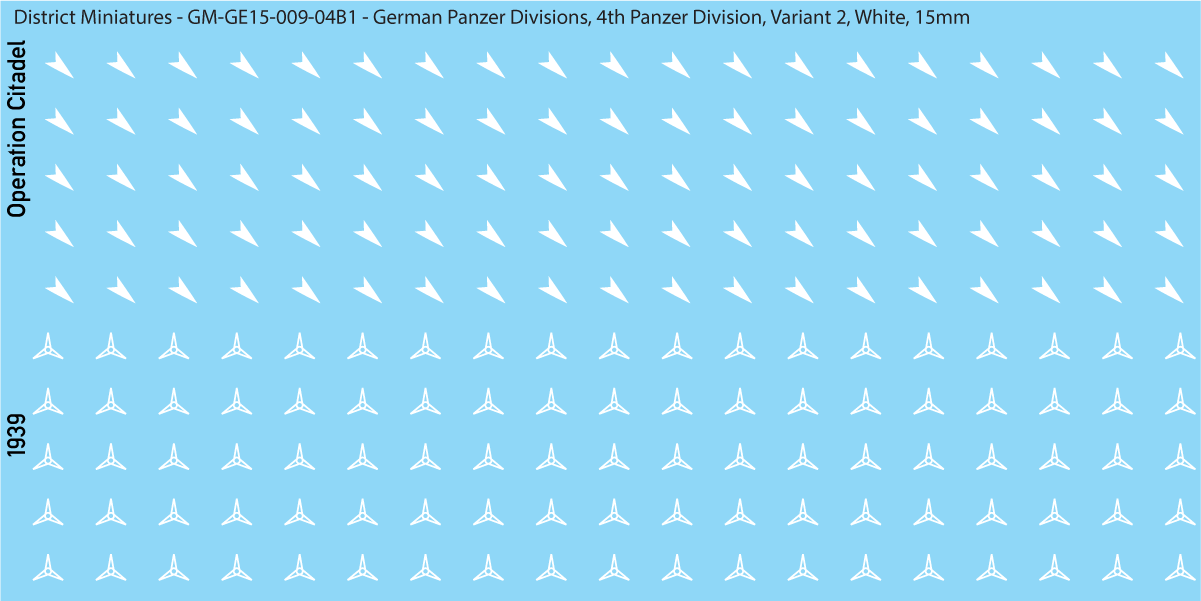 WW2 German Wehrmacht Panzer Divisions, 15mm Decals