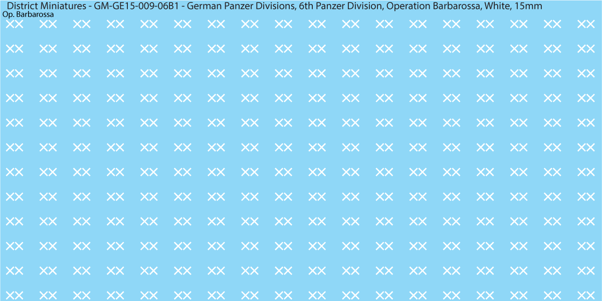 WW2 German Wehrmacht Panzer Divisions, 15mm Decals