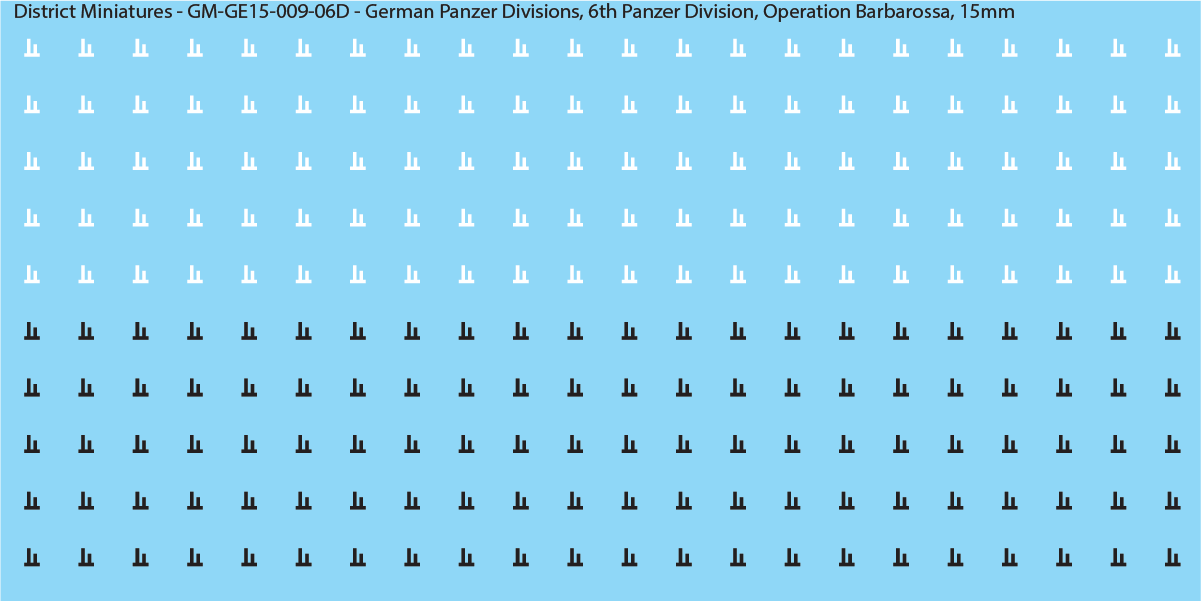 WW2 German Wehrmacht Panzer Divisions, 15mm Decals