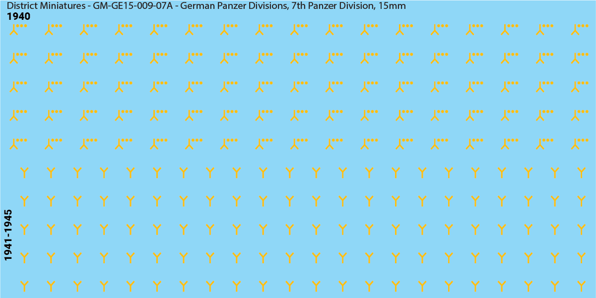 WW2 German Wehrmacht Panzer Divisions, 15mm Decals