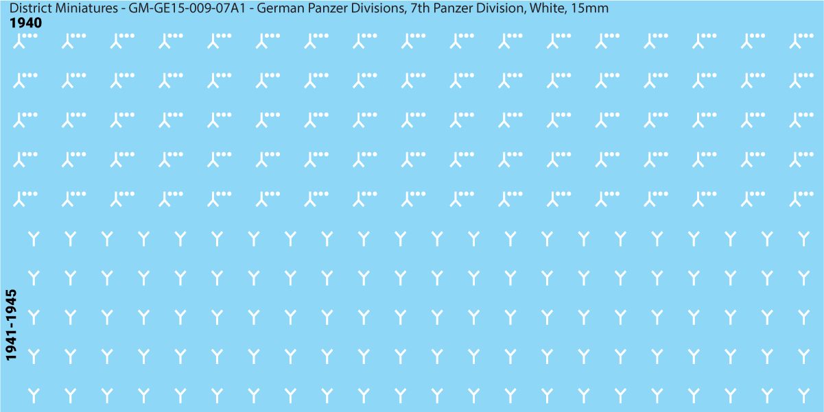 WW2 German Wehrmacht Panzer Divisions, 15mm Decals