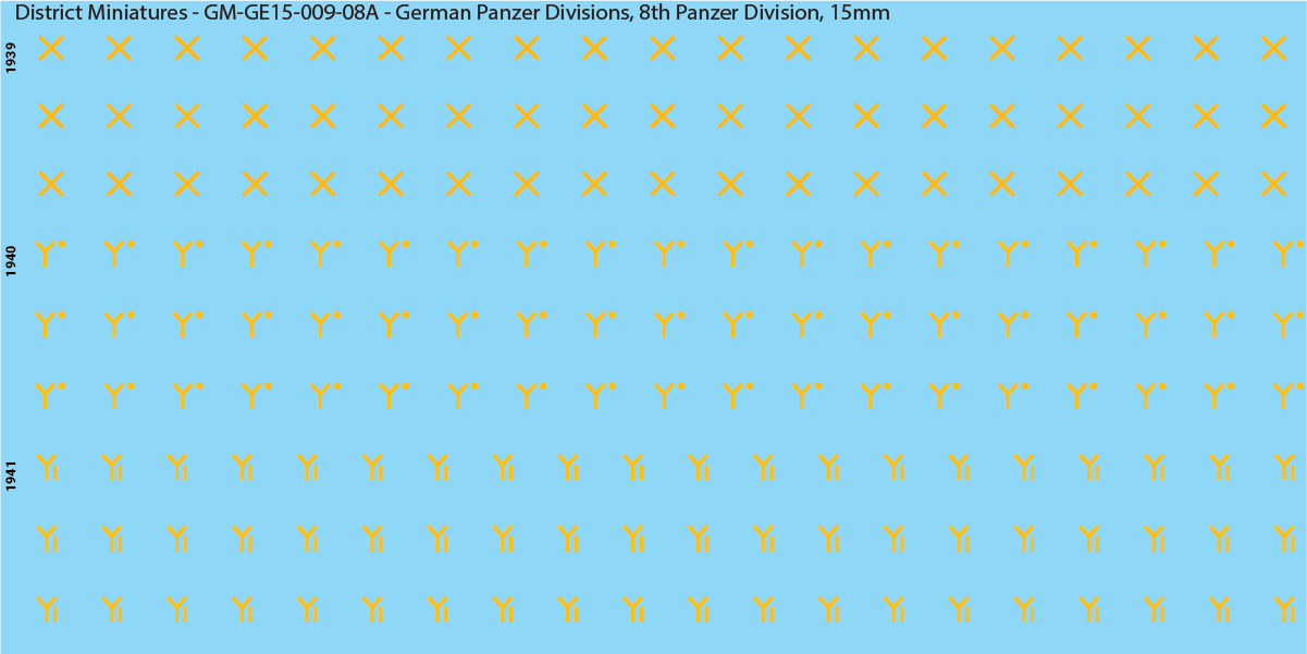 WW2 German Wehrmacht Panzer Divisions, 15mm Decals