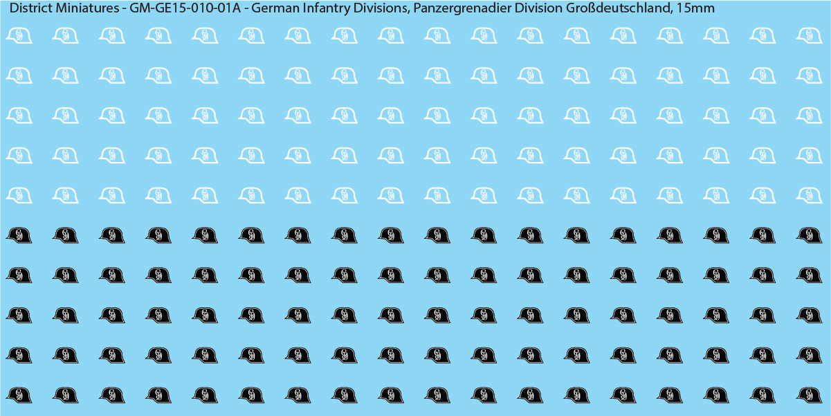 WW2 German Wehrmacht Infantry Divisions, 15mm Decals