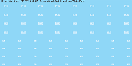 WW2 German Vehicle Weight Markings (Multiple Options), 15mm Decals