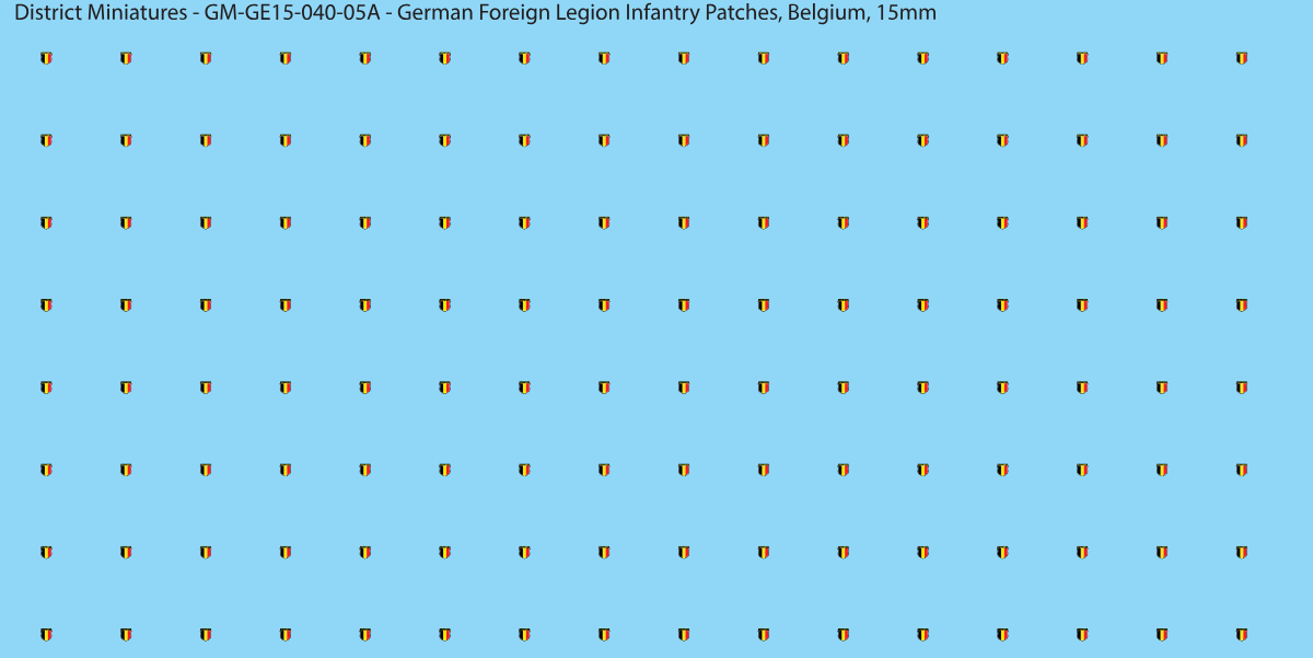 Belgium - German Foreign Legion infantry patch, 15mm waterslide decal