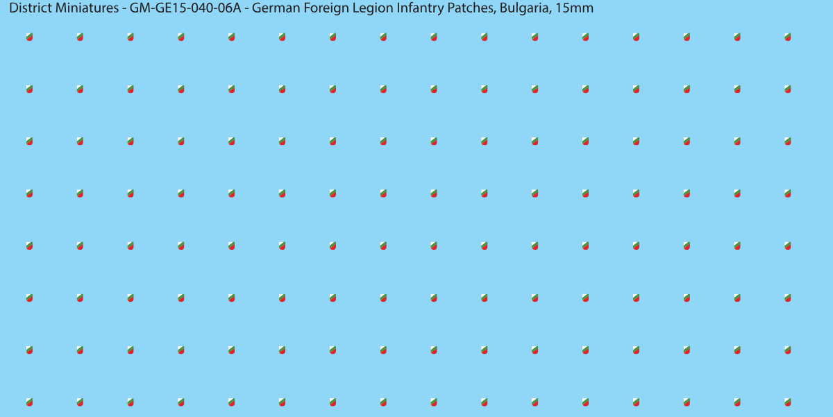 Bulgaria - German Foreign Legion infantry patch, 15mm waterslide decal