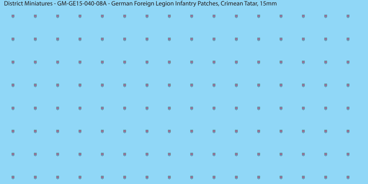 Crimean Tatar - German Foreign Legion infantry patch, 15mm waterslide decal
