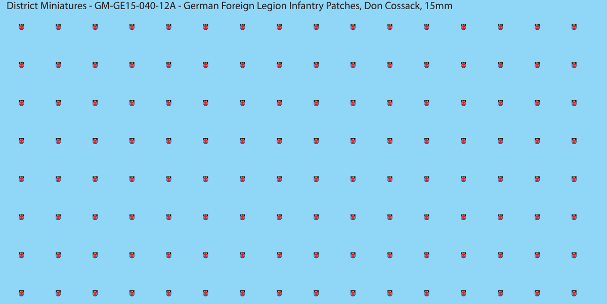 Don Cossack - German Foreign Legion infantry patch, 15mm waterslide decal