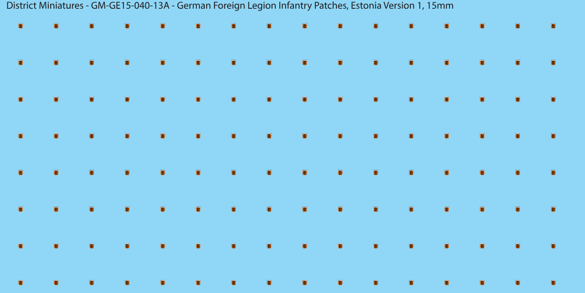 Estonia Version 1 - German Foreign Legion infantry patch, 15mm waterslide decal