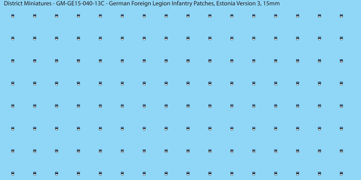 Estonia Version 3 - German Foreign Legion infantry patch, 15mm waterslide decal