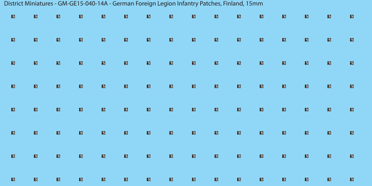Finland - German Foreign Legion infantry patch, 15mm waterslide decal
